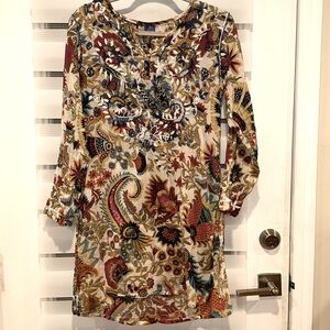 Raj colorful paisley tunic/swim coverup size large